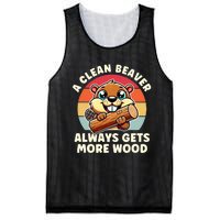 A Clean Beaver Always Gets More Wood Adult Humor Mesh Reversible Basketball Jersey Tank