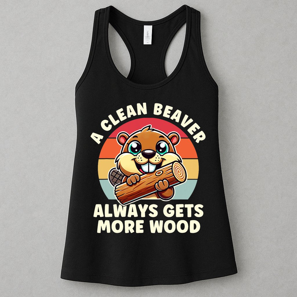 A Clean Beaver Always Gets More Wood Adult Humor Womens Tank Top