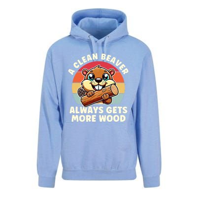 A Clean Beaver Always Gets More Wood Adult Humor Unisex Surf Hoodie