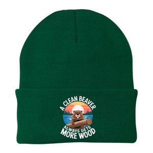 A Clean Beaver Always Gets More Wood Knit Cap Winter Beanie