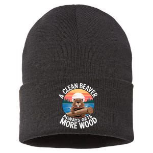 A Clean Beaver Always Gets More Wood Sustainable Knit Beanie