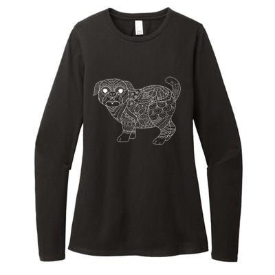 Adult Coloring Book Style Pug S Coloring Gift Womens CVC Long Sleeve Shirt