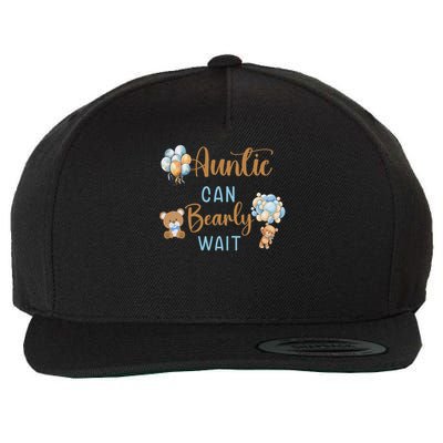 Auntie Can Bearly Wait Gender Neutral Baby Shower Matching Wool Snapback Cap