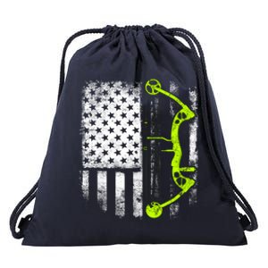 Archery Compound Bow Usa Flag Gift Drawstring Bag