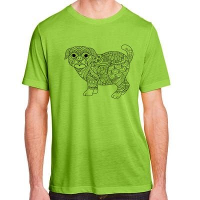 Adult Coloring Book Style Pug S Coloring Funny Gift Adult ChromaSoft Performance T-Shirt