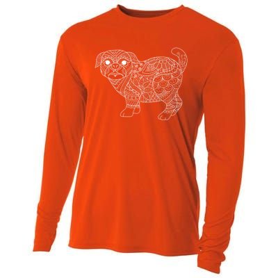 Adult Coloring Book Style Pug S Coloring Funny Gift Cooling Performance Long Sleeve Crew