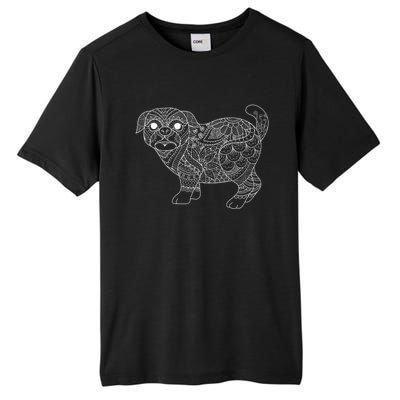 Adult Coloring Book Style Pug S Coloring Funny Gift Tall Fusion ChromaSoft Performance T-Shirt