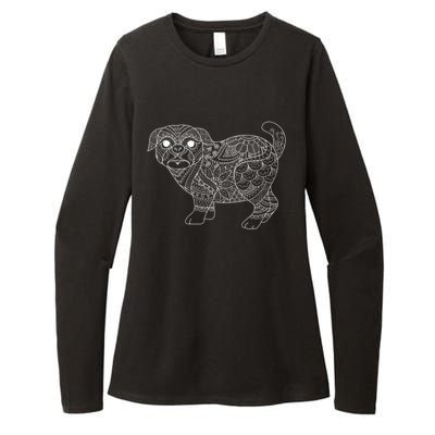 Adult Coloring Book Style Pug S Coloring Funny Gift Womens CVC Long Sleeve Shirt