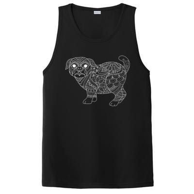 Adult Coloring Book Style Pug S Coloring Funny Gift PosiCharge Competitor Tank