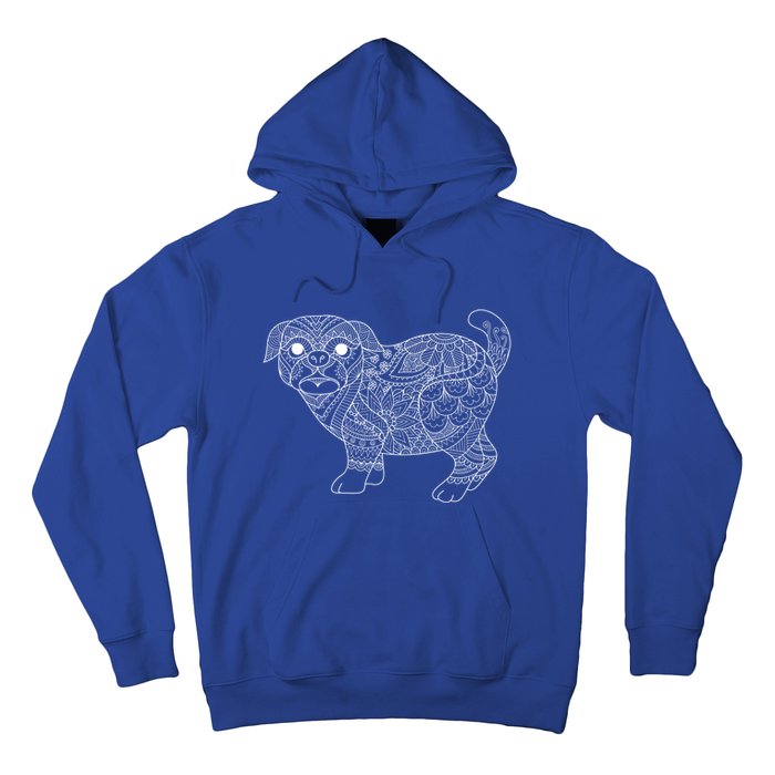 Adult Coloring Book Style Pug S Coloring Funny Gift Hoodie