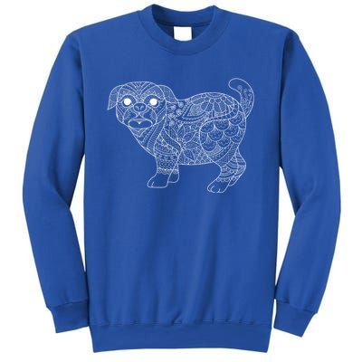 Adult Coloring Book Style Pug S Coloring Funny Gift Sweatshirt