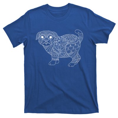 Adult Coloring Book Style Pug S Coloring Funny Gift T-Shirt