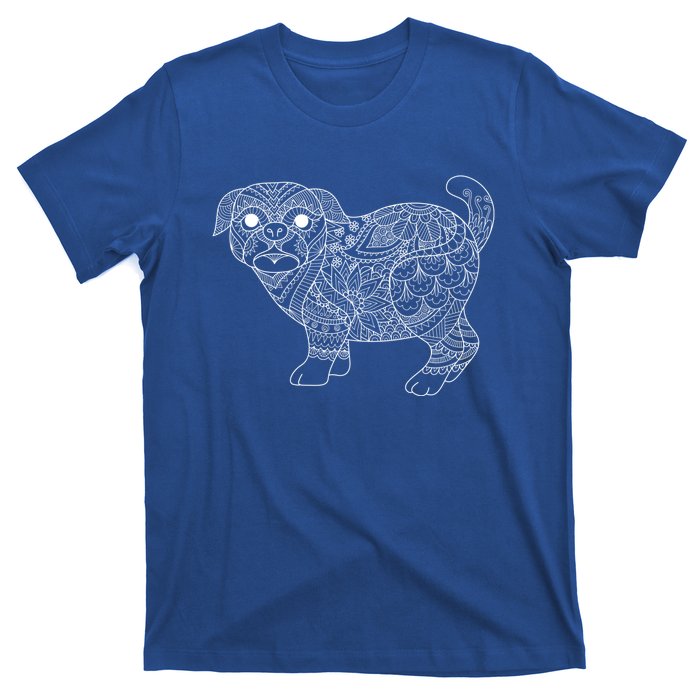 Adult Coloring Book Style Pug S Coloring Funny Gift T-Shirt