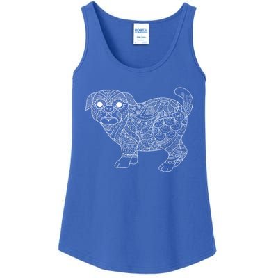 Adult Coloring Book Style Pug S Coloring Funny Gift Ladies Essential Tank