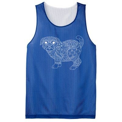 Adult Coloring Book Style Pug S Coloring Funny Gift Mesh Reversible Basketball Jersey Tank