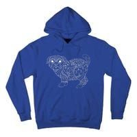 Adult Coloring Book Style Pug S Coloring Funny Gift Tall Hoodie