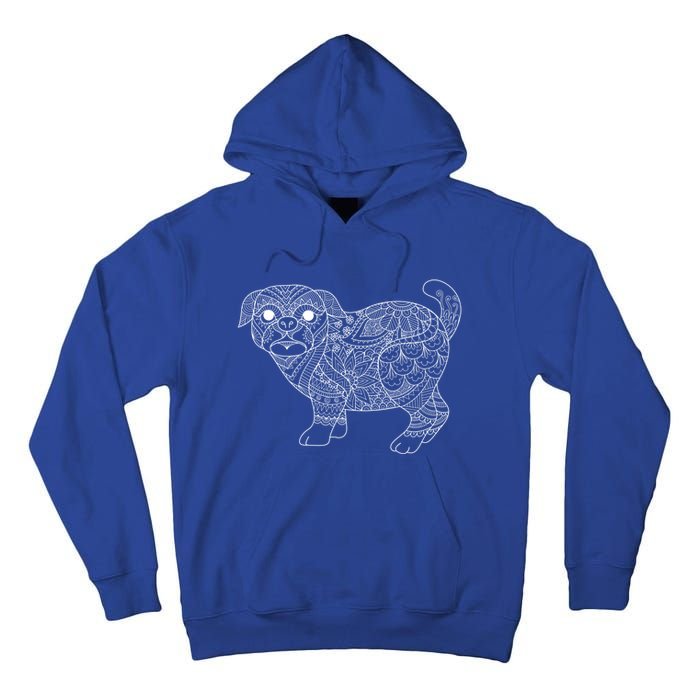 Adult Coloring Book Style Pug S Coloring Funny Gift Tall Hoodie