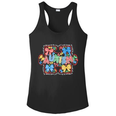 Autism Coquette Bow Puzzle Autism Awareness Proud Autism Mom Ladies PosiCharge Competitor Racerback Tank