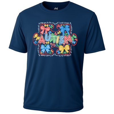 Autism Coquette Bow Puzzle Autism Awareness Proud Autism Mom Performance Shirt