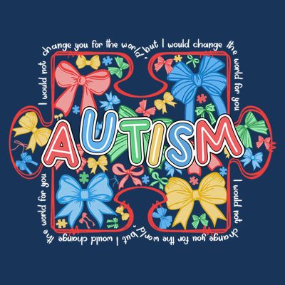 Autism Coquette Bow Puzzle Autism Awareness Proud Autism Mom T-Shirt