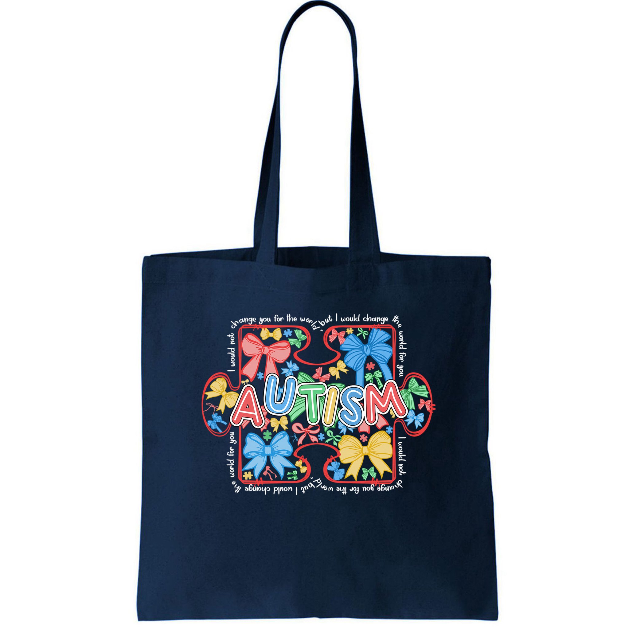Autism Coquette Bow Puzzle Autism Awareness Proud Autism Mom Bag