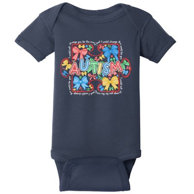 Autism Coquette Bow Puzzle Autism Awareness Proud Autism Mom Baby Bodysuit