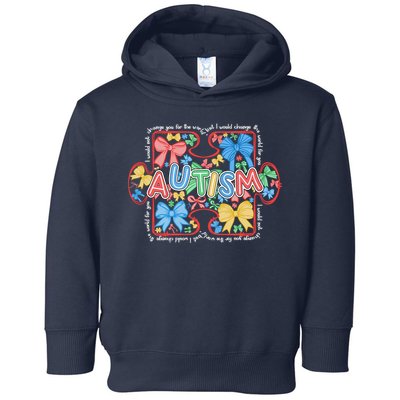 Autism Coquette Bow Puzzle Autism Awareness Proud Autism Mom Toddler Hoodie