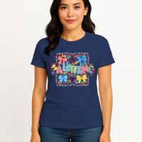 Autism Coquette Bow Puzzle Autism Awareness Proud Autism Mom Womens T-Shirt