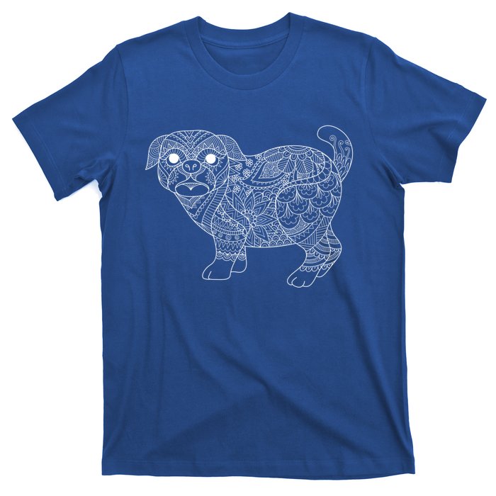 Adult Coloring Book Style Pug S Coloring Cute Gift T-Shirt