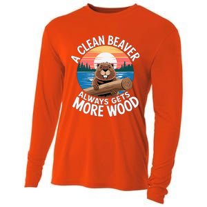 A Clean Beaver Always Gets More Wood Cooling Performance Long Sleeve Crew