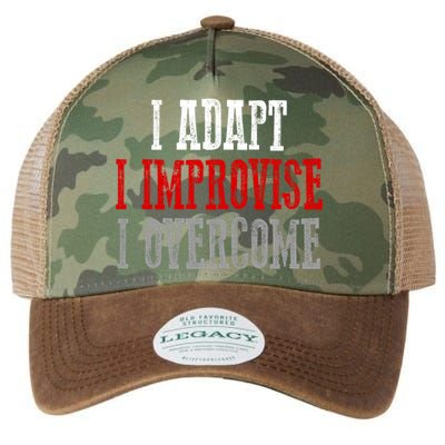 Awesome Confident Bold I Adapt I Improvise I Overcome Gift Legacy Tie Dye Trucker Hat