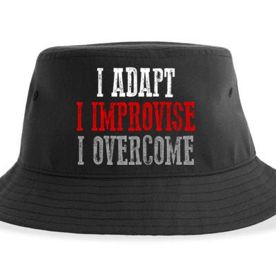 Awesome Confident Bold I Adapt I Improvise I Overcome Gift Sustainable Bucket Hat