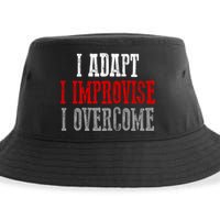 Awesome Confident Bold I Adapt I Improvise I Overcome Gift Sustainable Bucket Hat