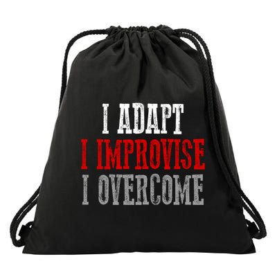 Awesome Confident Bold I Adapt I Improvise I Overcome Gift Drawstring Bag