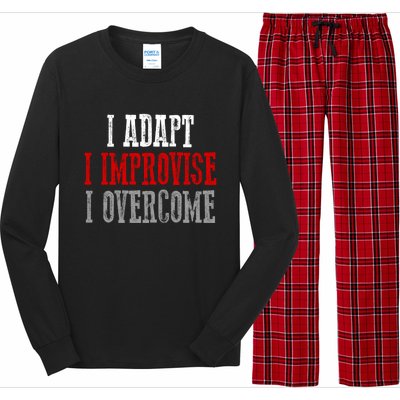 Awesome Confident Bold I Adapt I Improvise I Overcome Gift Long Sleeve Pajama Set