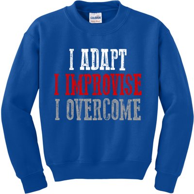 Awesome Confident Bold I Adapt I Improvise I Overcome Gift Kids Sweatshirt