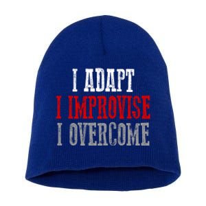 Awesome Confident Bold I Adapt I Improvise I Overcome Gift Short Acrylic Beanie