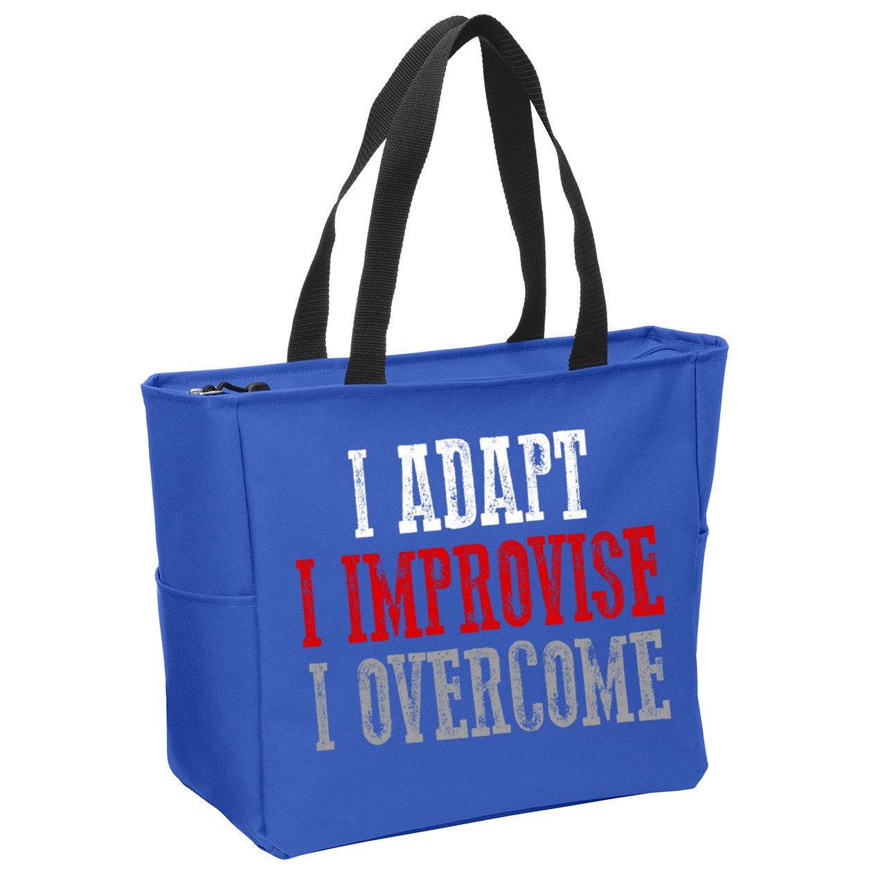 Awesome Confident Bold I Adapt I Improvise I Overcome Gift Zip Tote Bag