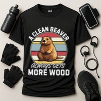 A Clean Beaver Always Gets More Wood Cooling Performance Crew T-Shirt
