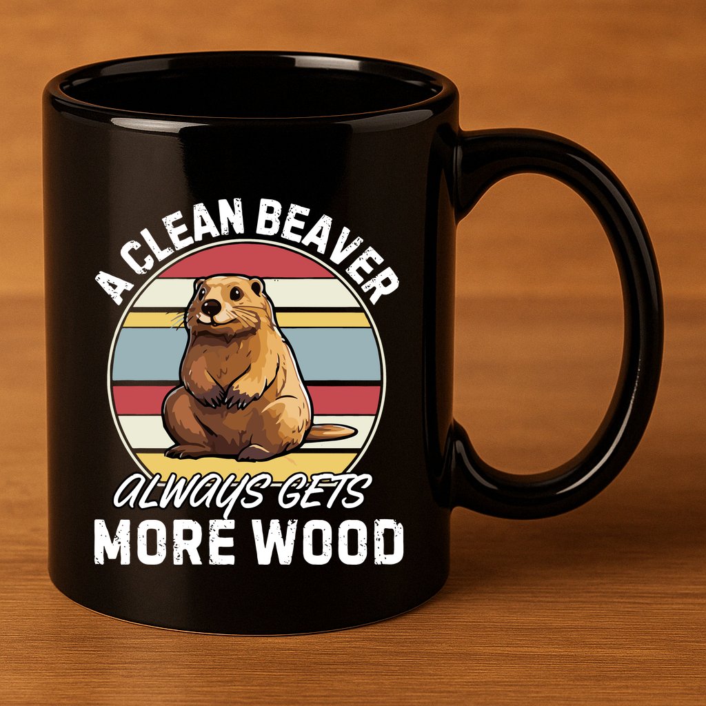 A Clean Beaver Always Gets More Wood 11oz C Handle Ceramic Mug