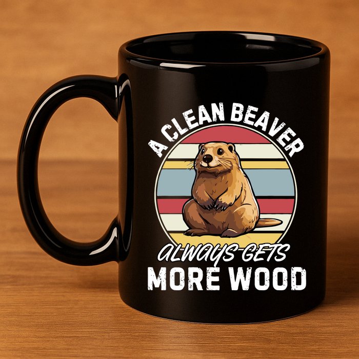 A Clean Beaver Always Gets More Wood 11oz C Handle Ceramic Mug