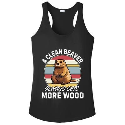 A Clean Beaver Always Gets More Wood Ladies PosiCharge Competitor Racerback Tank