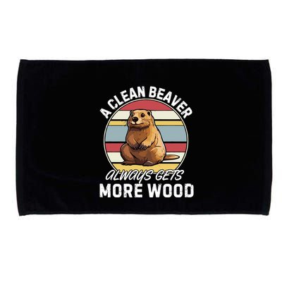 A Clean Beaver Always Gets More Wood Microfiber Hand Towel