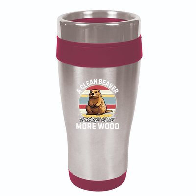 A Clean Beaver Always Gets More Wood 16oz Travel Tumbler