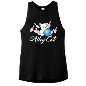 Alley Cat Bowling Gift Funny Bowler Bowling Great Gift Ladies PosiCharge Tri-Blend Wicking Tank