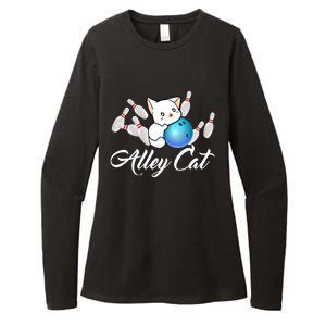 Alley Cat Bowling Gift Funny Bowler Bowling Great Gift Womens CVC Long Sleeve Shirt