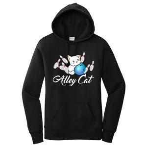 Alley Cat Bowling Gift Funny Bowler Bowling Great Gift Women's Pullover Hoodie