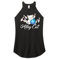 Alley Cat Bowling Gift Funny Bowler Bowling Great Gift Women's Perfect Tri Rocker Tank