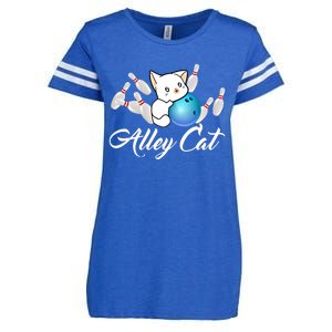 Alley Cat Bowling Gift Funny Bowler Bowling Great Gift Enza Ladies Jersey Football T-Shirt