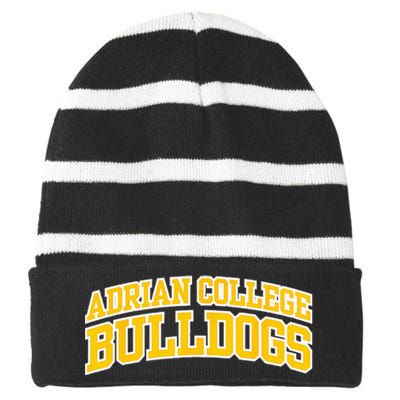 Adrian College Bulldogs Striped Beanie with Solid Band